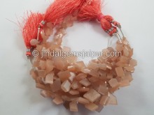Peach Moonstone Flat Slice Cut Beads