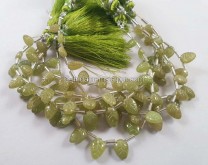 Sphene Carved Leaf Beads -- SPN9