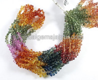 Multi Sapphire Faceted Drops Shape Beads