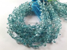 Natural Blue Zircon Faceted Pear Beads --  ZRCN52