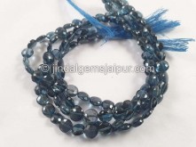 London Blue Topaz Faceted Coin Beads