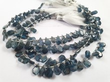 Moss Blue kyanite flat faceted table cut beads