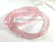 Pink Morganite Step Cut Bolt Shape Beads