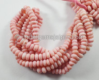 Pink Opal Smooth Roundelle Shape Beads