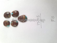 Copper Lava Mohave Turquoise Rose Cut Slices -- DETRQ226
