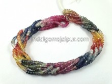 Multi Sapphire Faceted Roundelle Beads