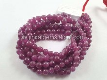 Natural Ruby Smooth Balls Beads --  RBY49