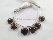 Smoky Faceted Heart Beads -- SMKA39