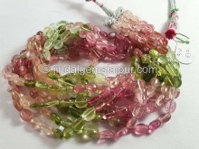 Multi Pink & Green Tourmaline Smooth Nuggets Beads