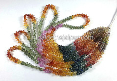 Multi Sapphire Faceted Drops Shape Beads