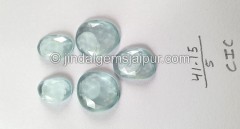 Milky Aquamarine Rose Cut Slices -- DEAQMA125 Milky Aquamarine Rose Cut Slices -- DEAQMA125