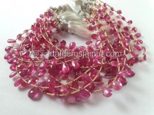 Ruby Faceted Pear Beads