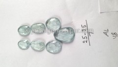 Milky Aquamarine Rose Cut Slices