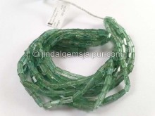 Green Tourmaline Faceted Pipe Beads