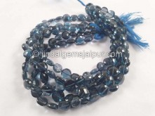 London Blue Topaz Big Faceted Coin Beads