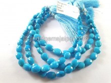 Turquoise Arizona Faceted Oval Shape Beads