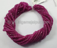 Pink Sapphire Faceted Roundelle Shape Beads