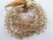 Champagne Citrine Carved Leaf Beads