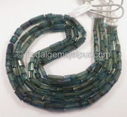 Indigo Blue Tourmaline Shaded Pipe Shape Beads Indigo Blue Tourmaline Shaded Pipe Shape Beads