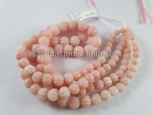 Pink Opal Carving Ball Beads -- POP87