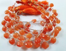 Carnelian Carved Heart Beads