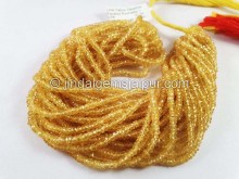 Lime Yellow Sapphire Faceted Roundelle Shape Beads