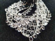 Crystal Quartz Faceted Dolphin Pear Beads