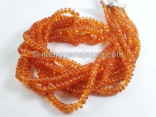 Mandarin Garnet Smooth Roundelle Shape Beads
