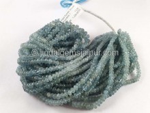 Aqua Kyanite Smooth Roundelle Beads -- KNT50