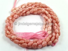Pink Opal Smooth Oval Beads