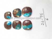 Copper Lava Mohave Turquoise Rose Cut Slices -- DETRQ236