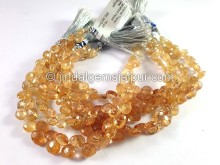 Imperial Topaz Faceted Heart Shape Beads