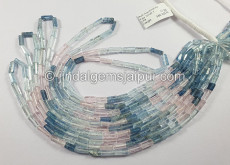 Multi Aquamarine Pipe Shape Small Beads Multi Aquamarine Pipe Shape Small Beads