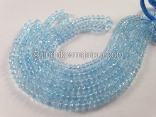 Sky Blue Topaz Faceted Roundelle Shape Beads