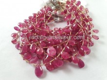 Ruby Faceted Pear Beads -- RBY55
