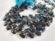 London Blue Topaz Faceted Fancy Leaf Shape Beads