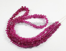 Pink Sapphire Faceted Drops Shape Beads
