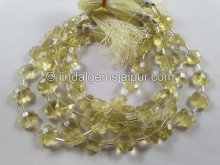 Lemon Quartz Faceted Flower Beads -- LMNA69