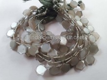 Grey Moonstone Faceted Hexagon Star Beads -- MONA85 Grey Moonstone Faceted Hexagon Star Beads -- MONA85