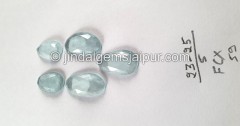 Milky Aquamarine Rose Cut Slices