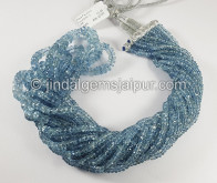 Aquamarine Faceted Roundelle Shape Beads