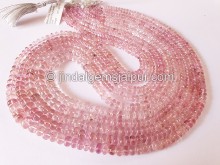 Baby Pink Tourmaline Smooth Roundelle Shape Beads