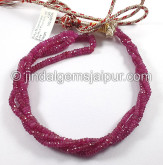 Ruby Mozambique Faceted Roundelle Shape Beads