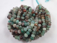 Aqua Chalcedony Faceted Roundelle Beads -- AQPR2
