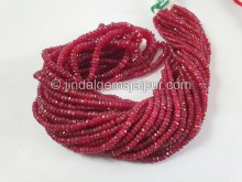 Ruby Faceted Roundelle Light Beads -- RBY59