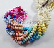 Multi Opal Dyed Smooth Roundelle Shape Beads Multi Opal Dyed Smooth Roundelle Shape Beads