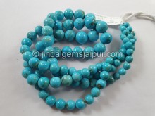 Golden Spiderweb Turquoise Smooth Round Ball Beads