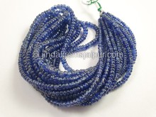 Blue Sapphire Smooth Roundelle Shape Beads