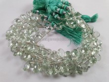 Green Amethyst Faceted Pear Beads