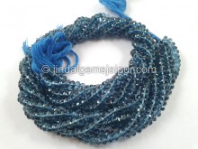 London Blue Topaz Faceted Roundelle Beads